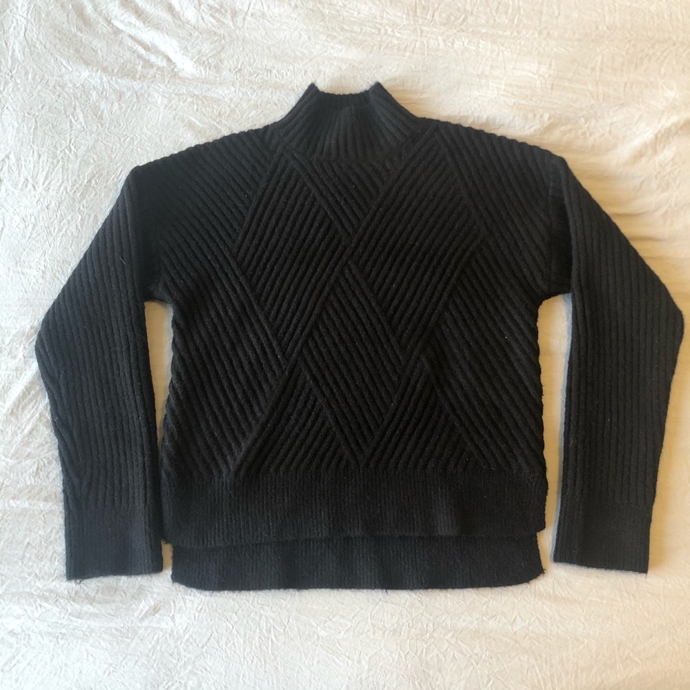 Lulus Meeting Friends Black Knit Mock Neck Sweater